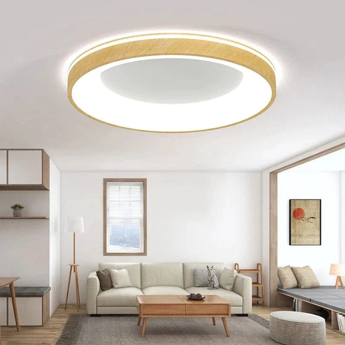 Plafonnier LED Circulaire Grain de Bois - Design Moderne et Minimaliste | Marco Lucetti