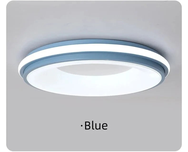Plafonnier LED Circulaire Moderne Nordique Macaron - Éclairage Maison | Marco Lucetti Bleu / Lumière chaude-3000k / D50CM-36W