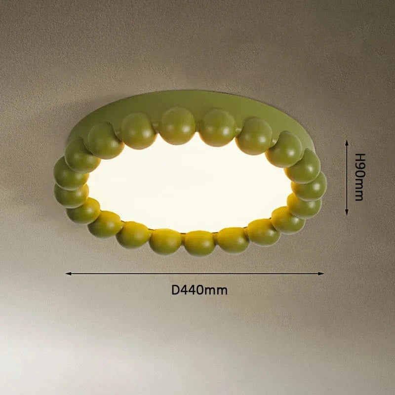 Plafonnier LED circulaire Nordic Cream Style | Marco Lucetti Vert avocat