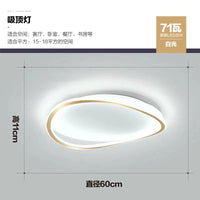 Plafonnier LED circulaire ultra-mince de style nordique moderne et artistique. | Marco Lucetti Lampe froide 60CM