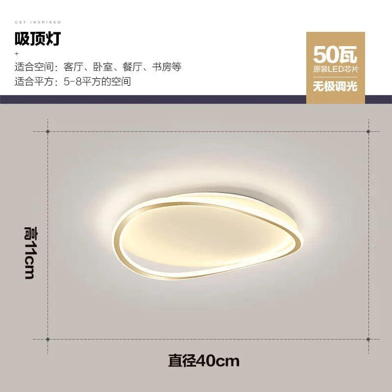 Plafonnier LED circulaire ultra-mince de style nordique moderne et artistique. | Marco Lucetti RC à gradation de 40CM