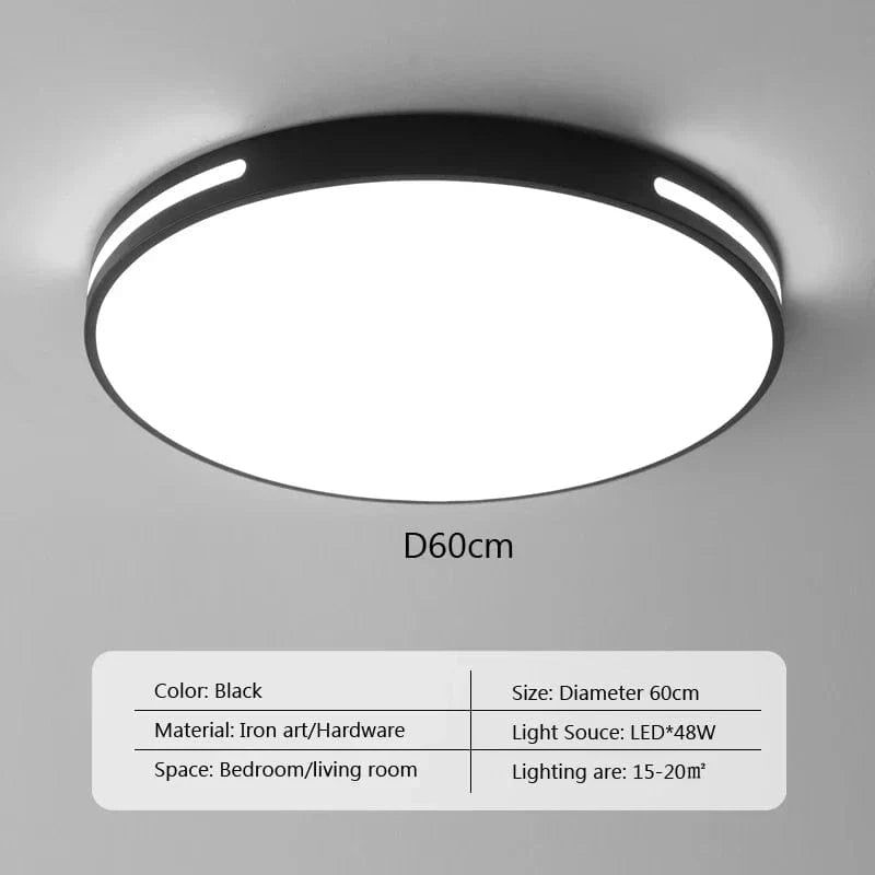 Plafonnier LED Cosmo Slim | Marco Lucetti Noir 60cm / Blanc chaud-Pas de RC