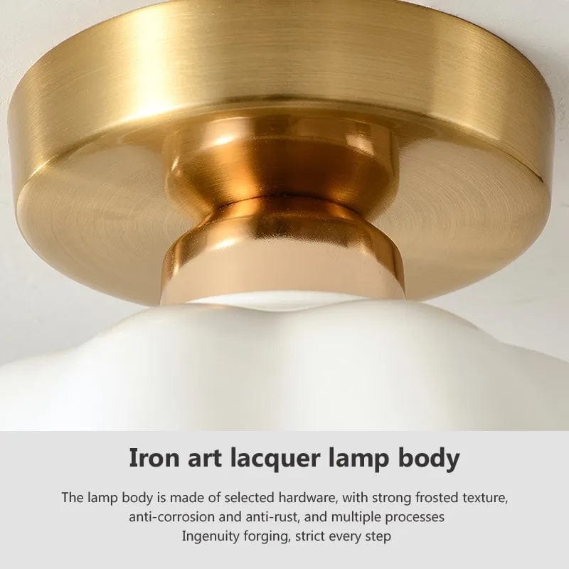 Plafonnier LED Crème en Céramique et Verre | Marco Lucetti