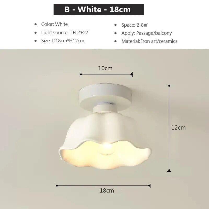 Plafonnier LED Crème en Céramique et Verre | Marco Lucetti CL173B Blanc / Blanc froid
