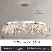 Plafonnier LED Cristal Luxe Moderne | Marco Lucetti D100cm / Lumière chaude 3000k