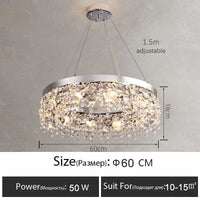 Plafonnier LED Cristal Luxe Moderne | Marco Lucetti D60cm 1 / Lumière chaude 3000k