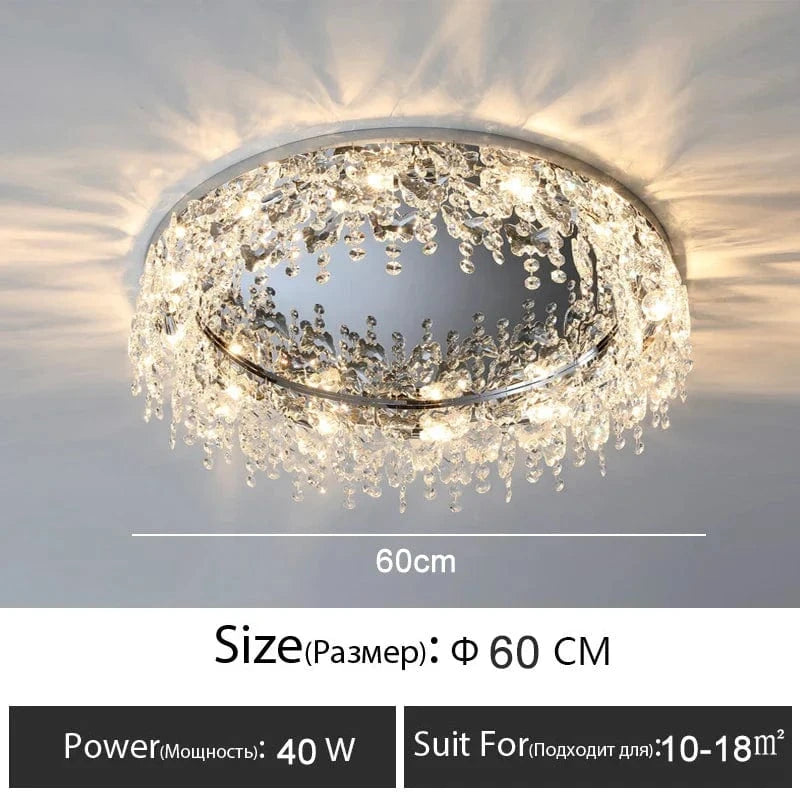 Plafonnier LED Cristal Luxe Moderne | Marco Lucetti D60cm / Lumière chaude 3000k