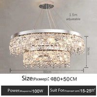 Plafonnier LED Cristal Luxe Moderne | Marco Lucetti D80 50cm / Lumière chaude 3000k