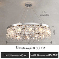 Plafonnier LED Cristal Luxe Moderne | Marco Lucetti D80cm 1 / Lumière chaude 3000k