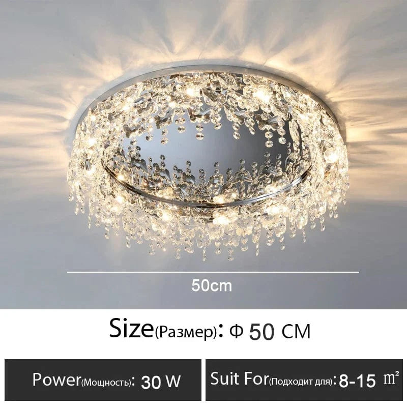 Plafonnier LED Cristal Luxe Moderne | Marco Lucetti Plafonnier D50cm / Lumière chaude 3000k