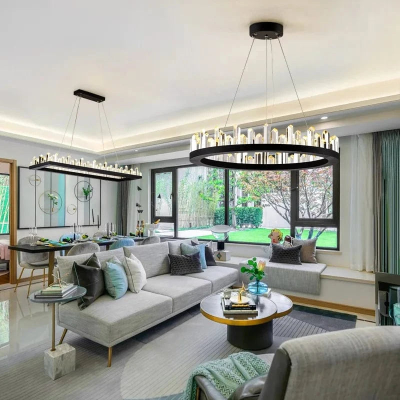 Plafonnier LED Cristal Noir & Blanc Moderne | Marco Lucetti