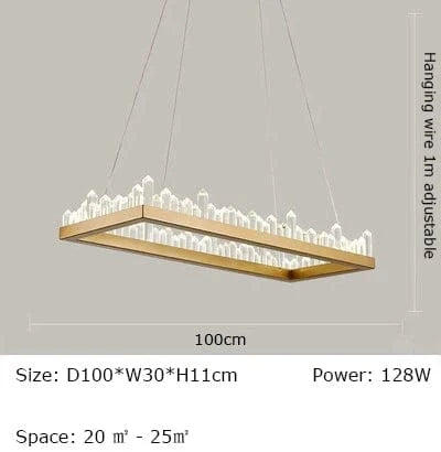 Plafonnier LED Cristal Noir & Blanc Moderne | Marco Lucetti Style B-Or D100cm / Blanc froid 6000K