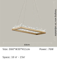 Plafonnier LED Cristal Noir & Blanc Moderne | Marco Lucetti Style B-Or D60cm / Blanc froid 6000K