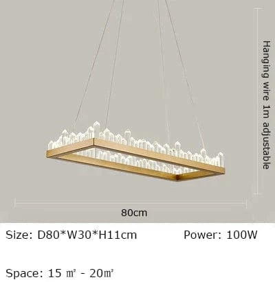 Plafonnier LED Cristal Noir & Blanc Moderne | Marco Lucetti Style B-Or D80cm / Blanc froid 6000K