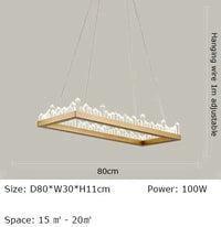 Plafonnier LED Cristal Noir & Blanc Moderne | Marco Lucetti Style B-Or D80cm / Blanc froid 6000K