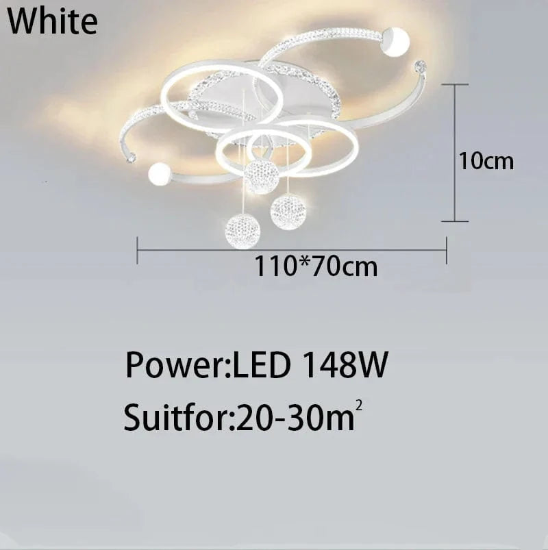 Plafonnier LED cristal Qingshe Smart Home | Marco Lucetti Blanc / 3 couleurs pas de télécommande