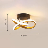 Plafonnier LED Croisements Modernes Donovan | Marco Lucetti Doré - 24x11cm - 11W / Chaude