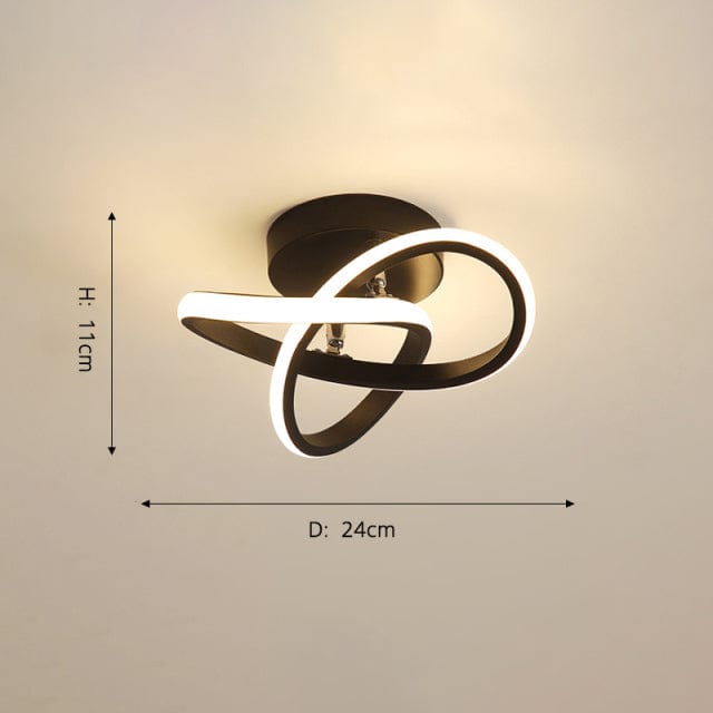 Plafonnier LED Croisements Modernes Donovan | Marco Lucetti Noir - 24x11cm - 11W / Froide