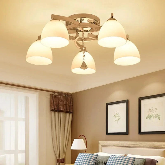 Plafonnier LED Crystal Shine pour personnalité créative | Marco Lucetti Lumière chaude à 3 têtes