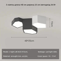 Plafonnier LED Cubix Scandinave | Marco Lucetti 3 lumières L48 W25cm / Lumière blanche 6500K