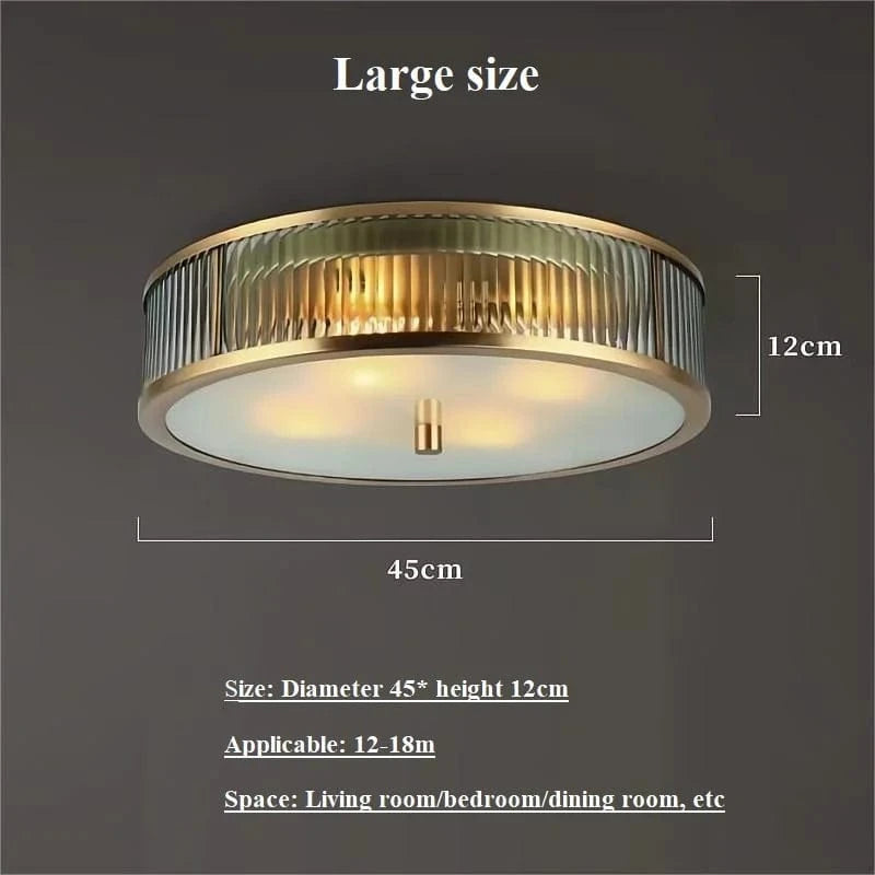 Plafonnier LED Cuivre Cristal Élégant | Marco Lucetti Grande taille / Blanc chaud