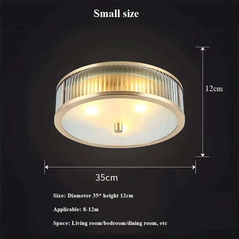 Plafonnier LED Cuivre Cristal Élégant | Marco Lucetti Petite taille / Blanc chaud