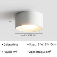 Plafonnier LED Cylindre Moderne | Marco Lucetti Blanc 1 tête