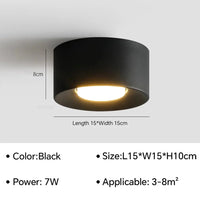 Plafonnier LED Cylindre Moderne | Marco Lucetti Noir 1 tête