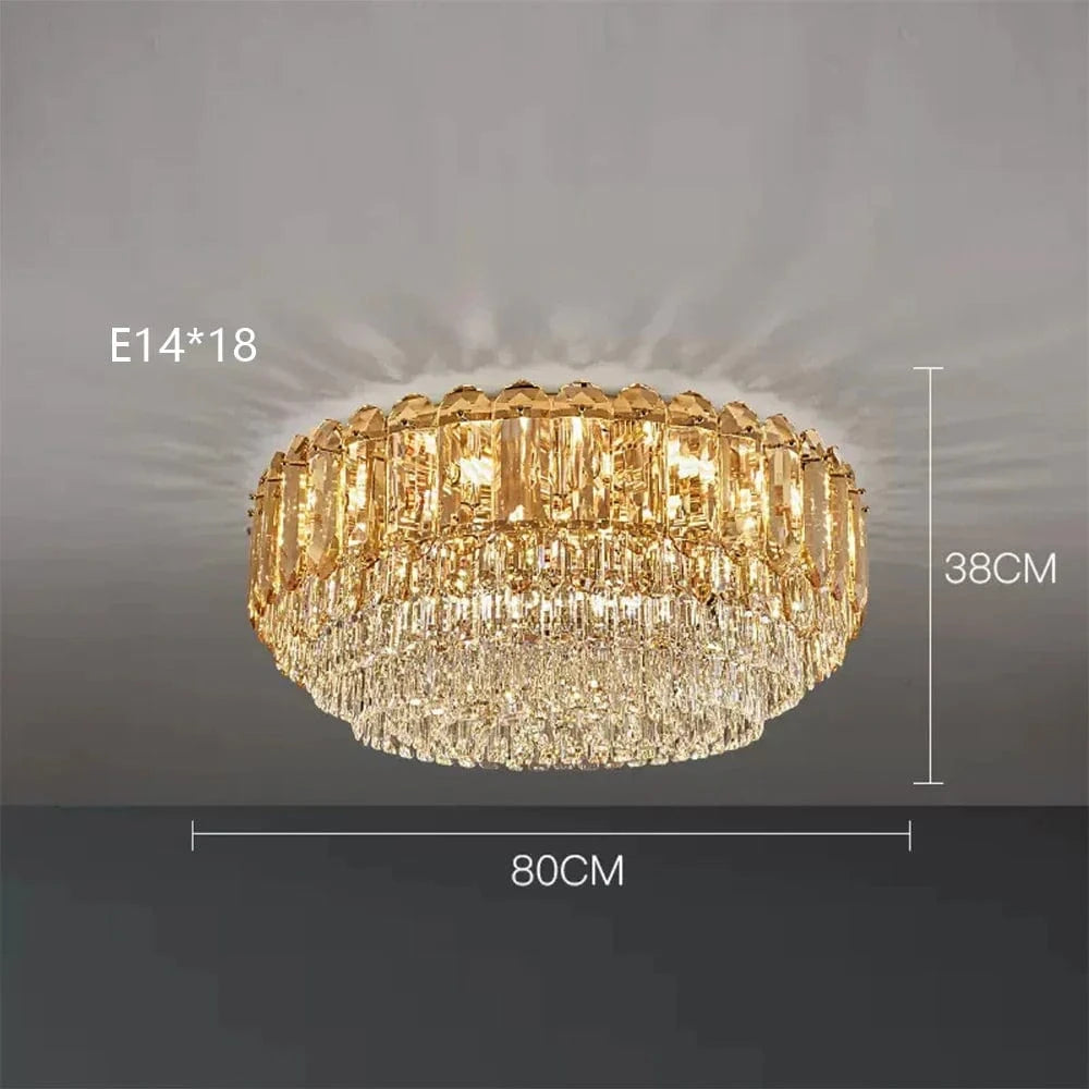 Plafonnier LED de Luxe en Cristal - Collection 2024 | Marco Lucetti A 80cm / Lumière froide