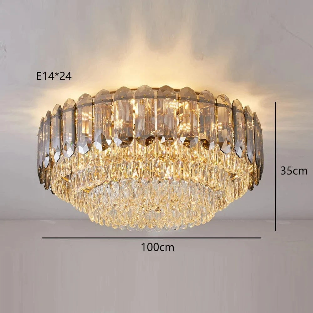 Plafonnier LED de Luxe en Cristal - Collection 2024 | Marco Lucetti C100cm / Lumière froide