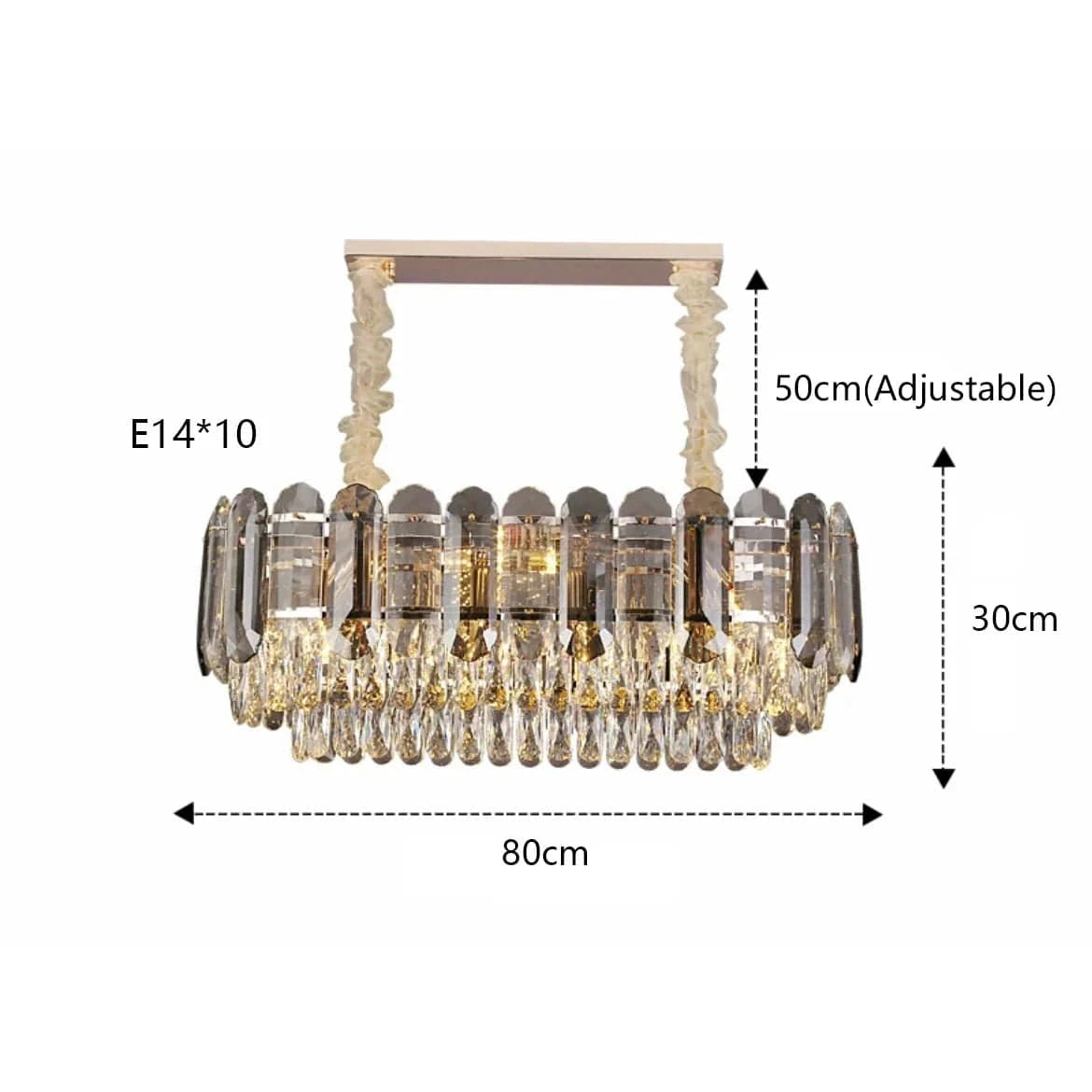 Plafonnier LED de Luxe en Cristal - Collection 2024 | Marco Lucetti L 80cm / Lumière froide
