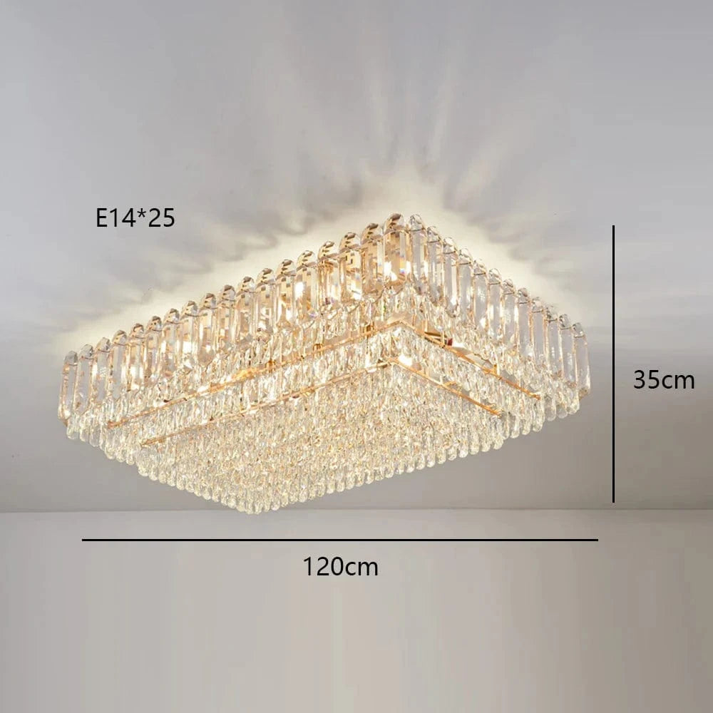Plafonnier LED de Luxe en Cristal - Collection 2024 | Marco Lucetti Plafonnier 120cm A / Intensité variable