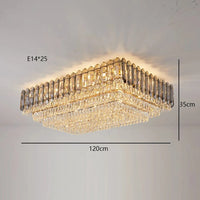 Plafonnier LED de Luxe en Cristal - Collection 2024 | Marco Lucetti Plafonnier 120cm B / Lumière froide