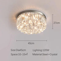 Plafonnier LED de luxe en cristal pur | Marco Lucetti D45cm / Lumière neutre 4200K