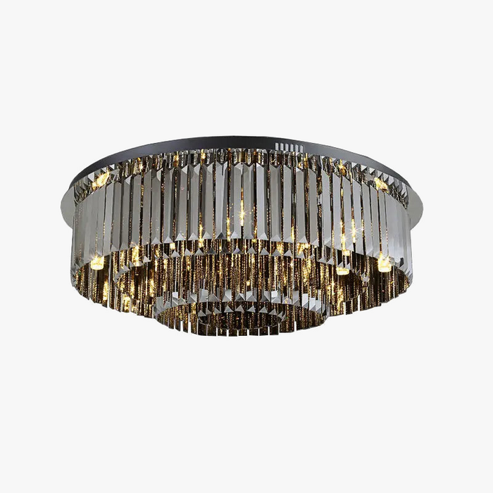 Plafonnier LED de luxe en cristal rond - Style Moderne