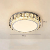 Plafonnier LED de Luxe en Cristal Rond Moderne - Collection Éclat Brillant | Marco Lucetti 50 cm / Argent / Lumière naturelle