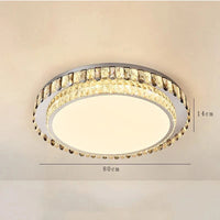 Plafonnier LED de Luxe en Cristal Rond Moderne - Collection Éclat Brillant | Marco Lucetti 80 cm / Argent / Lumière naturelle