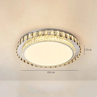 Plafonnier LED de Luxe en Cristal Rond Moderne | Marco Lucetti 60 cm / Argent / Lumière naturelle