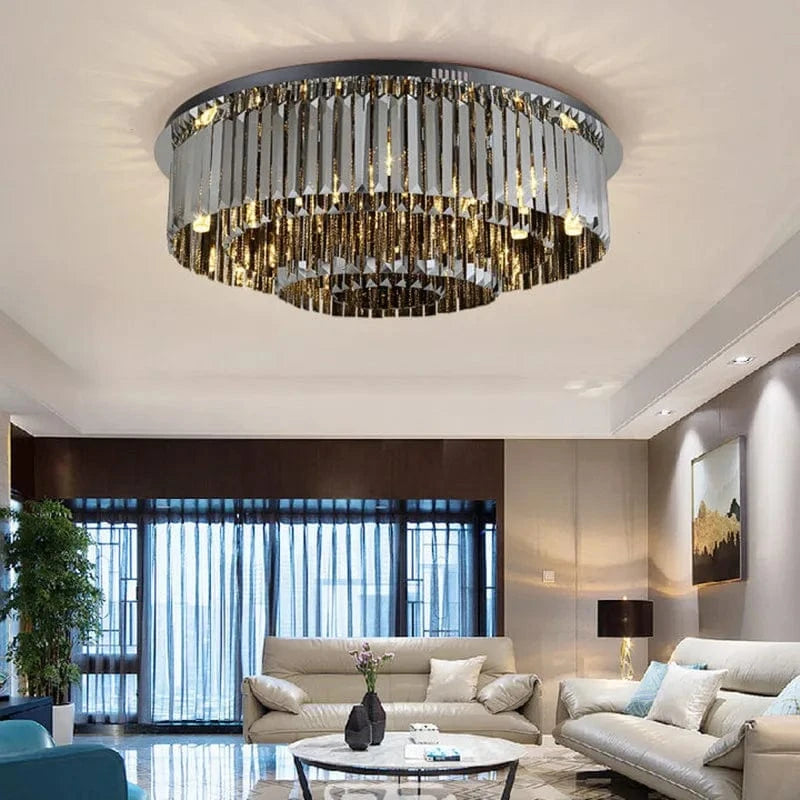 Plafonnier LED de luxe en cristal rond - Style Moderne | Marco Lucetti