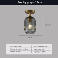 Plafonnier LED de Luxe en Verre Moderne pour Décoration Épurée | Marco Lucetti Gris fumé-13cm / Lumière chaude