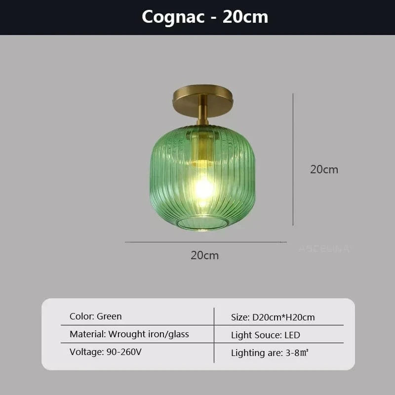 Plafonnier LED de Luxe en Verre Moderne pour Décoration Épurée | Marco Lucetti Vert-20cm / Lumière chaude