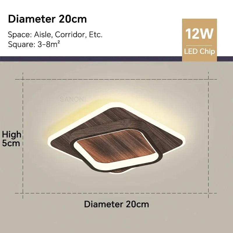 Plafonnier LED Déco Intérieur | Marco Lucetti Carré de Noyer1 / Blanc chaud