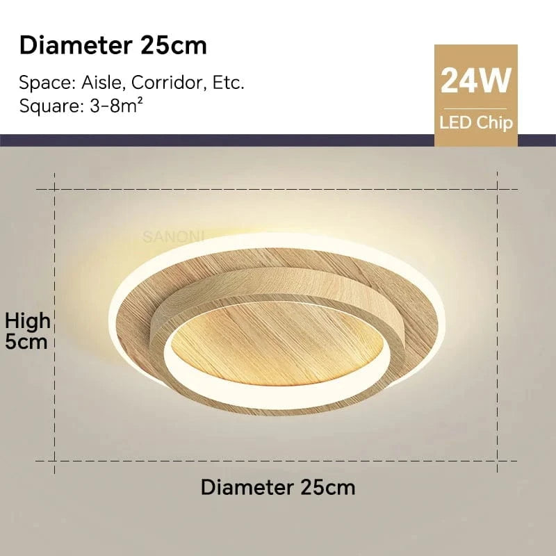 Plafonnier LED Déco Intérieur | Marco Lucetti Cercle de bois2 / Blanc chaud