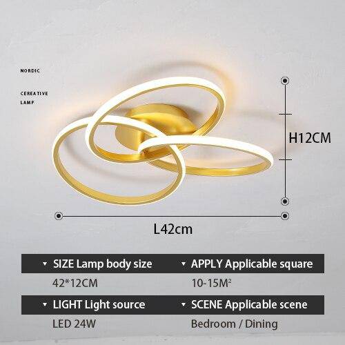 Plafonnier LED design avec anneaux en métal - Loft | Marco Lucetti Doré / 42cm / Froide