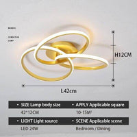 Plafonnier LED design avec anneaux en métal - Loft | Marco Lucetti Doré / 42cm / Froide