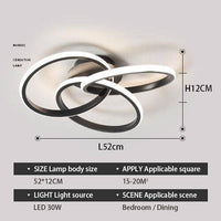 Plafonnier LED design avec anneaux en métal - Loft | Marco Lucetti Noir / 52cm / Froide