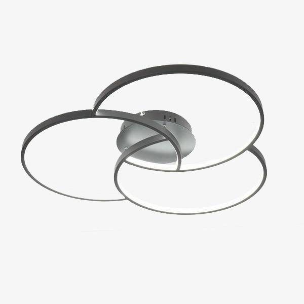 Plafonnier LED Design Bwart Triple Cercle | Marco Lucetti Noir / 58cm - 48W / Chaude