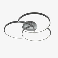 Plafonnier LED Design Bwart Triple Cercle | Marco Lucetti Noir / 58cm - 48W / Chaude