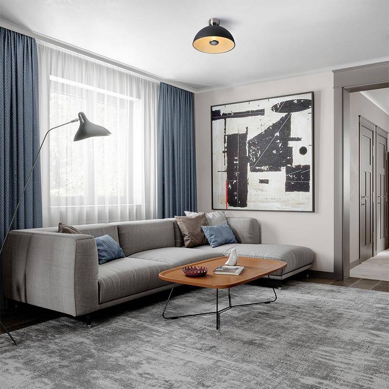 Plafonnier LED Design Demi Boule Noire | Marco Lucetti