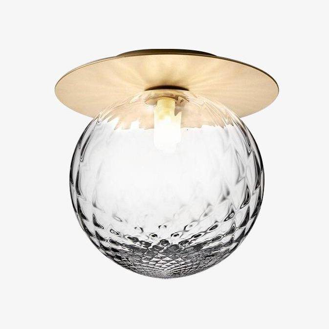 Plafonnier LED design doré avec boule en verre | Marco Lucetti